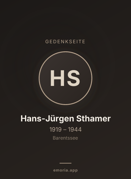 Gedenkportrait von Hans-Jürgen Sthamer