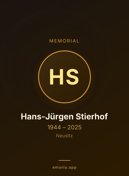 Memorial portrait of Hans-Jürgen Stierhof