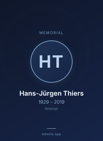Memorial portrait of Hans-Jürgen Thiers