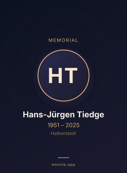 Memorial portrait of Hans-Jürgen Tiedge