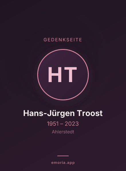 Gedenkportrait von Hans-Jürgen Troost