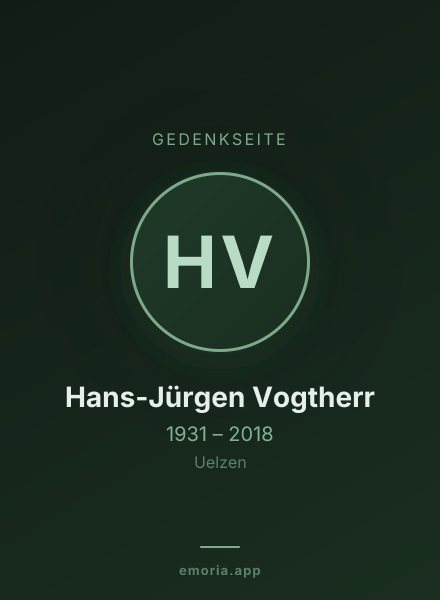 Gedenkportrait von Hans-Jürgen Vogtherr