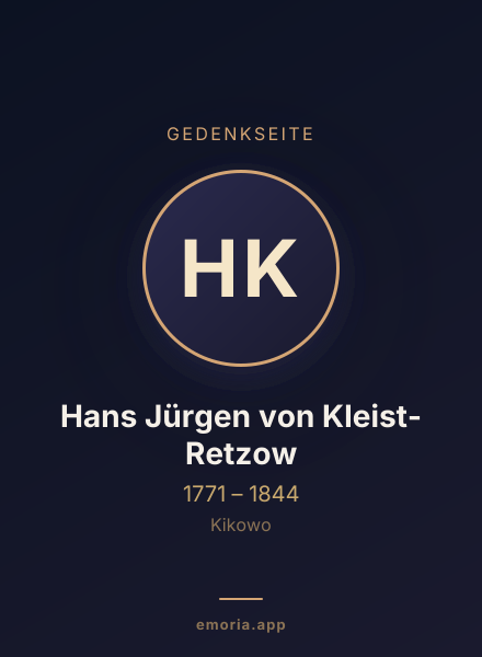 Gedenkportrait von Hans Jürgen von Kleist-Retzow