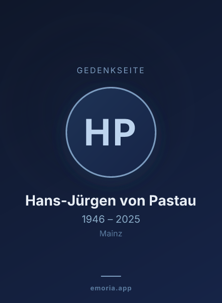 Gedenkportrait von Hans-Jürgen von Pastau