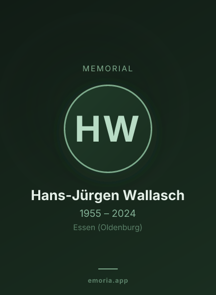 Memorial portrait of Hans-Jürgen Wallasch