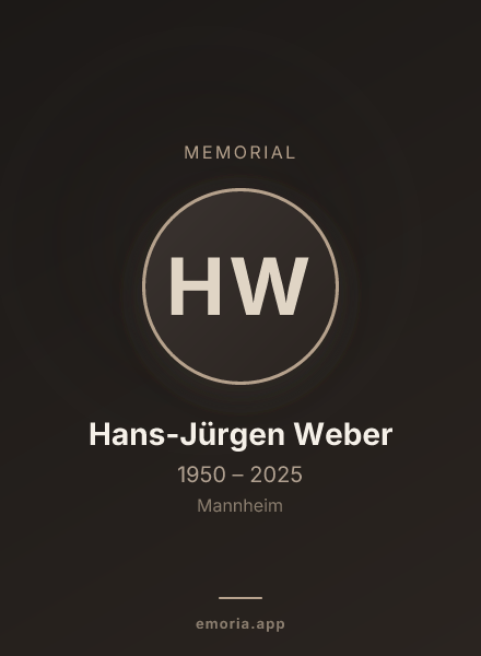 Memorial portrait of Hans-Jürgen Weber
