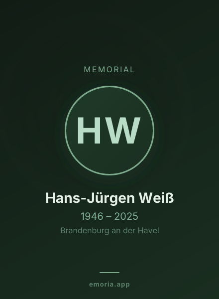 Memorial portrait of Hans-Jürgen Weiß