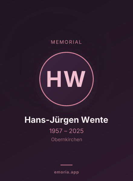 Memorial portrait of Hans-Jürgen Wente