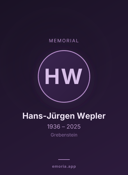 Memorial portrait of Hans-Jürgen Wepler