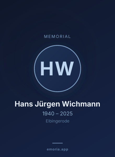 Memorial portrait of Hans Jürgen Wichmann