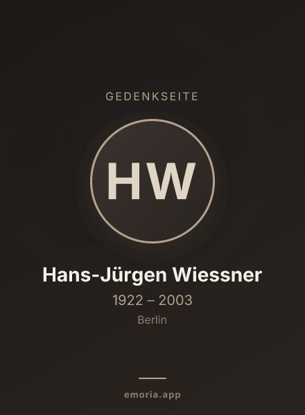 Gedenkportrait von Hans-Jürgen Wiessner