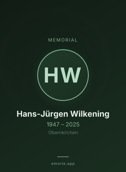 Memorial portrait of Hans-Jürgen Wilkening
