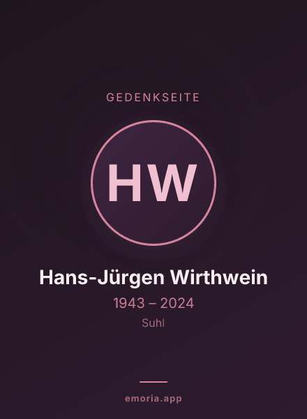Gedenkportrait von Hans-Jürgen Wirthwein