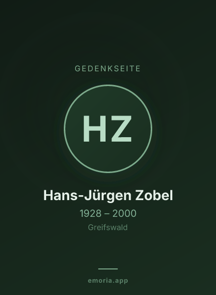 Gedenkportrait von Hans-Jürgen Zobel