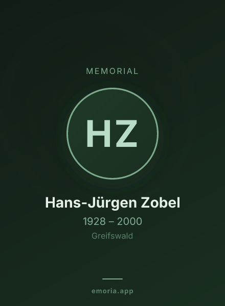 Memorial portrait of Hans-Jürgen Zobel