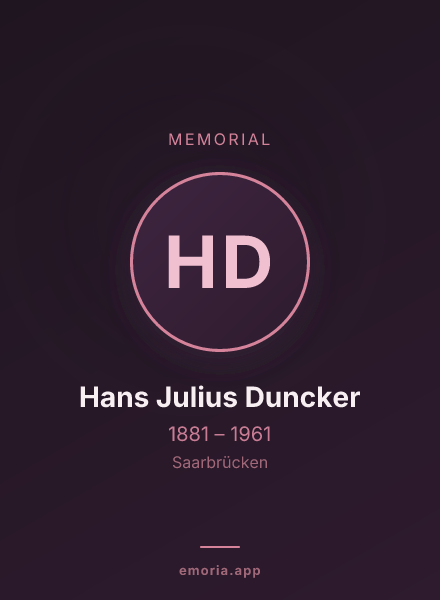 Memorial portrait of Hans Julius Duncker
