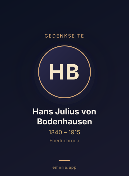 Gedenkportrait von Hans Julius von Bodenhausen