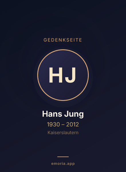 Gedenkportrait von Hans Jung
