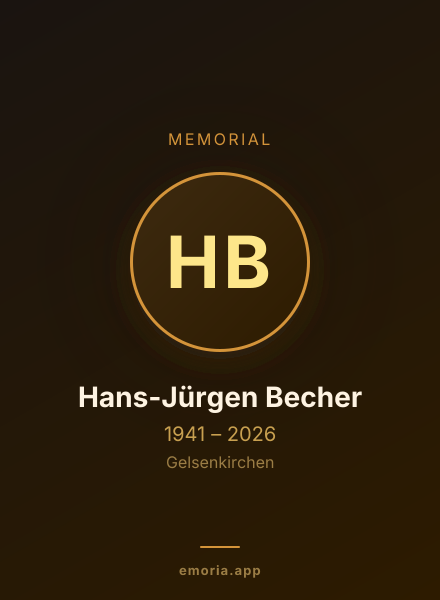 Memorial portrait of Hans-Jürgen Becher