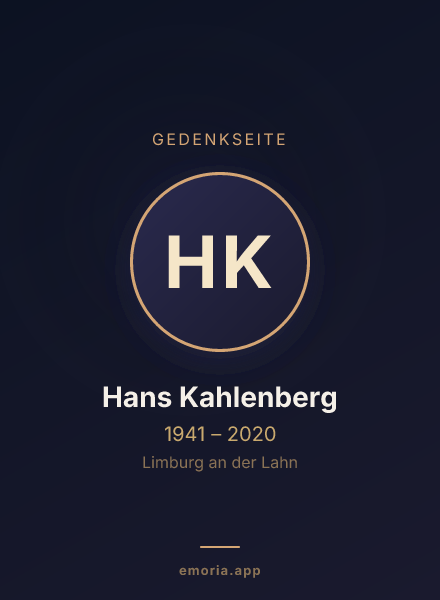 Gedenkportrait von Hans Kahlenberg