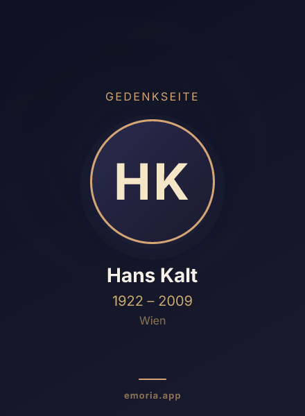 Gedenkportrait von Hans Kalt