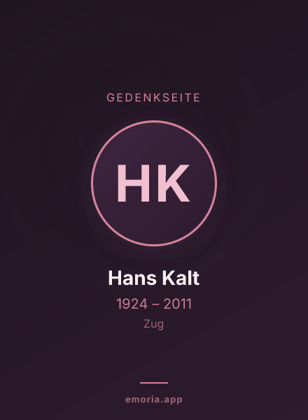 Gedenkportrait von Hans Kalt