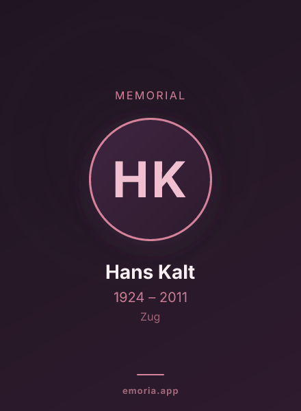 Memorial portrait of Hans Kalt