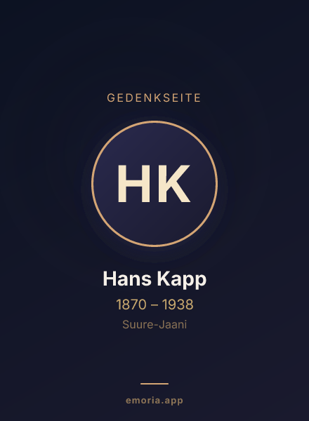 Gedenkportrait von Hans Kapp