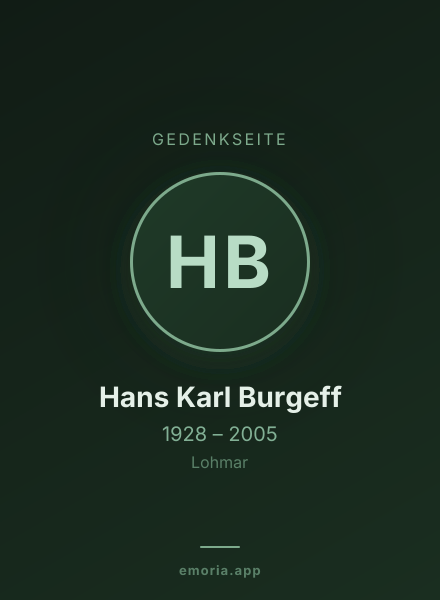 Gedenkportrait von Hans Karl Burgeff