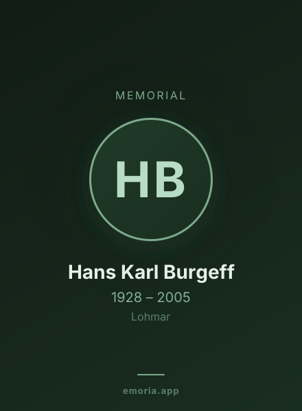 Memorial portrait of Hans Karl Burgeff
