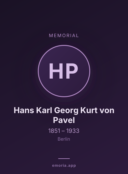 Memorial portrait of Hans Karl Georg Kurt von Pavel