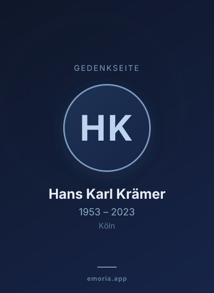 Gedenkportrait von Hans Karl Krämer