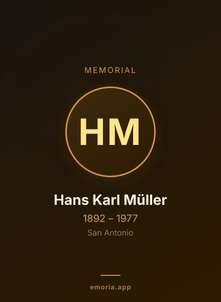 Memorial portrait of Hans Karl Müller