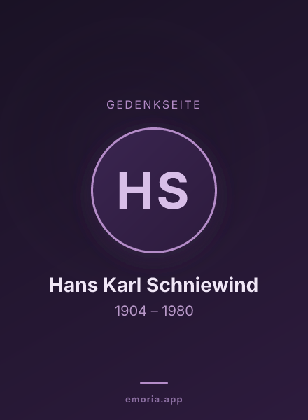 Gedenkportrait von Hans Karl Schniewind