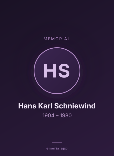 Memorial portrait of Hans Karl Schniewind
