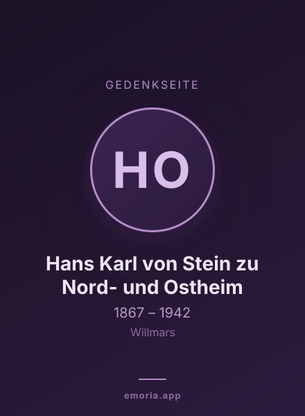 Gedenkportrait von Hans Karl von Stein zu Nord- und Ostheim