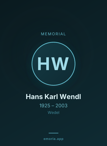Memorial portrait of Hans Karl Wendl