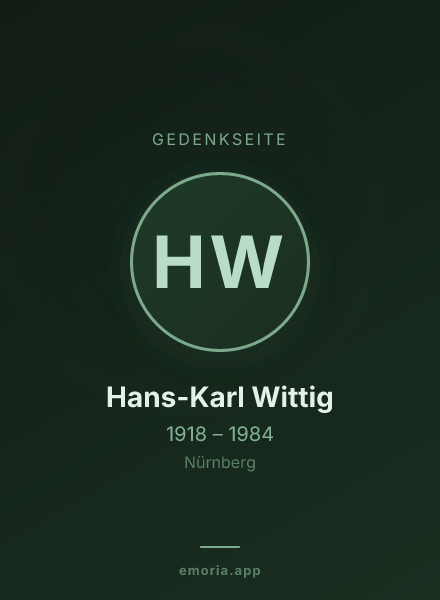 Gedenkportrait von Hans-Karl Wittig