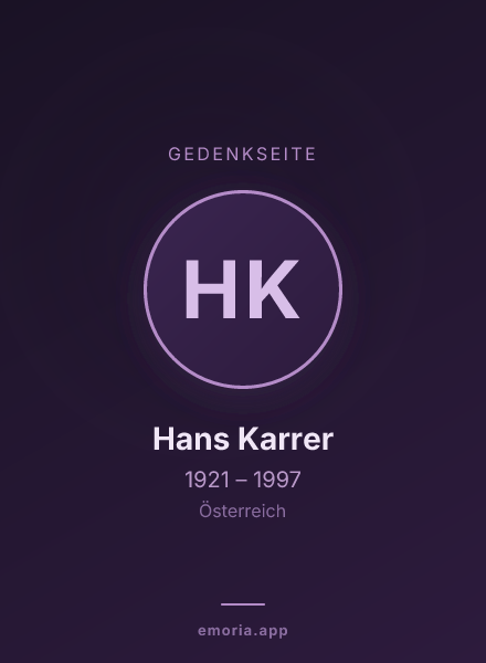 Gedenkportrait von Hans Karrer