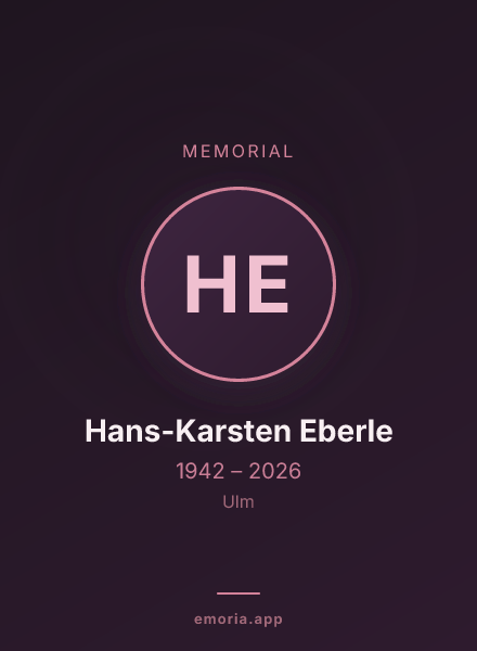Memorial portrait of Hans-Karsten Eberle