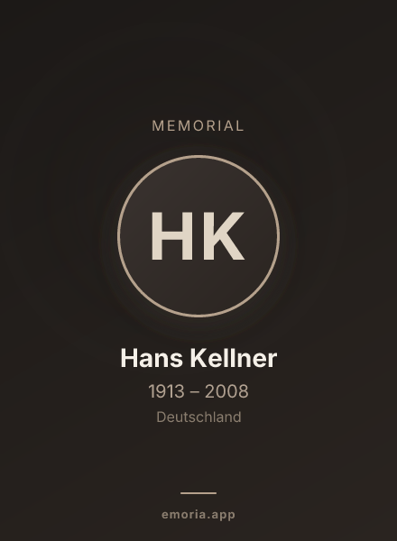 Memorial portrait of Hans Kellner