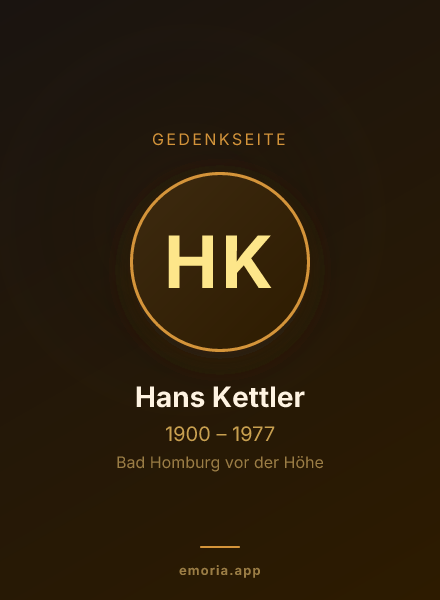 Gedenkportrait von Hans Kettler