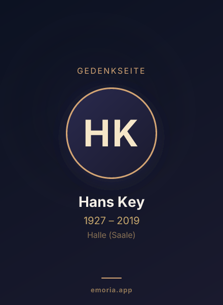 Gedenkportrait von Hans Key
