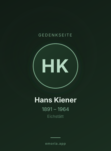 Gedenkportrait von Hans Kiener
