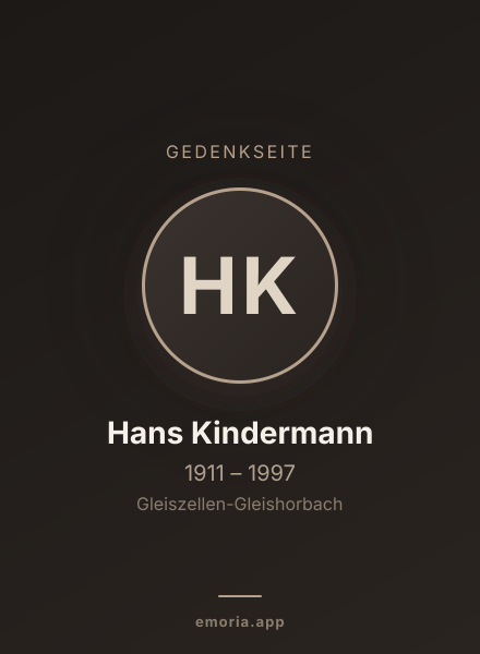 Gedenkportrait von Hans Kindermann