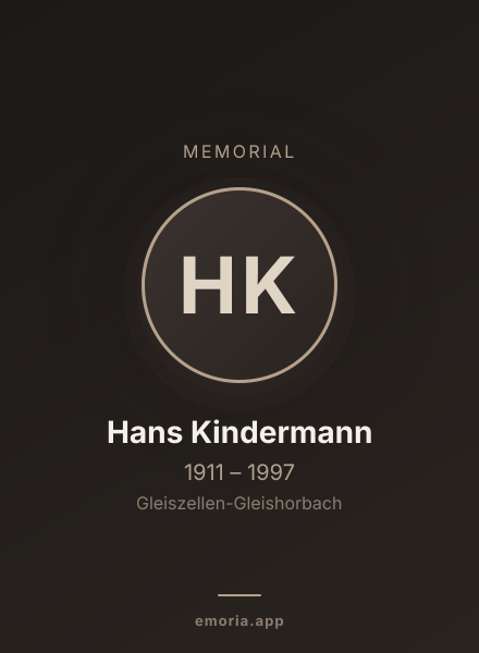 Memorial portrait of Hans Kindermann
