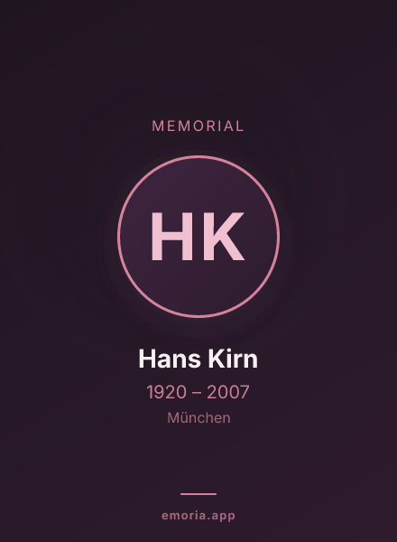Memorial portrait of Hans Kirn