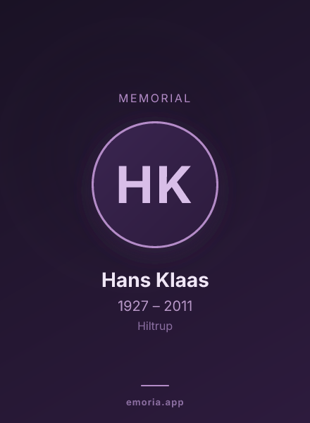 Memorial portrait of Hans Klaas