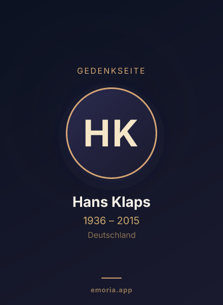 Gedenkportrait von Hans Klaps