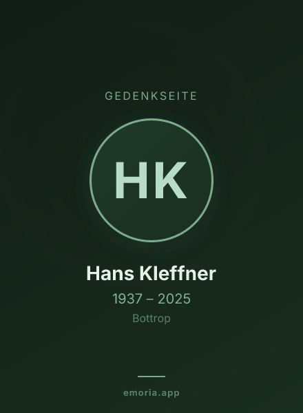 Gedenkportrait von Hans Kleffner